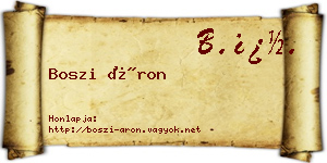 Boszi Áron névjegykártya